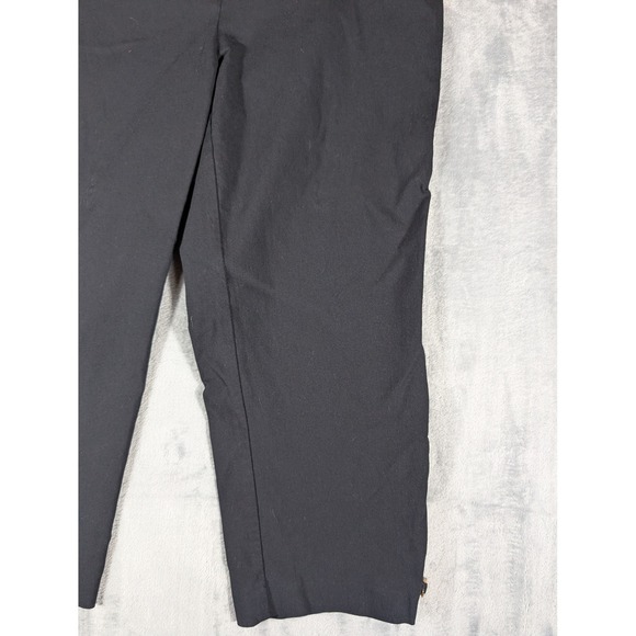 JM Collection Womens Black Cropped Trousers Gold Chain Hem Detail Size 12 - Picture 2 of 13